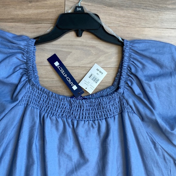 Architect top peasant blouse shirt vibe smock detail boho business casual 3X - Picture 7 of 15